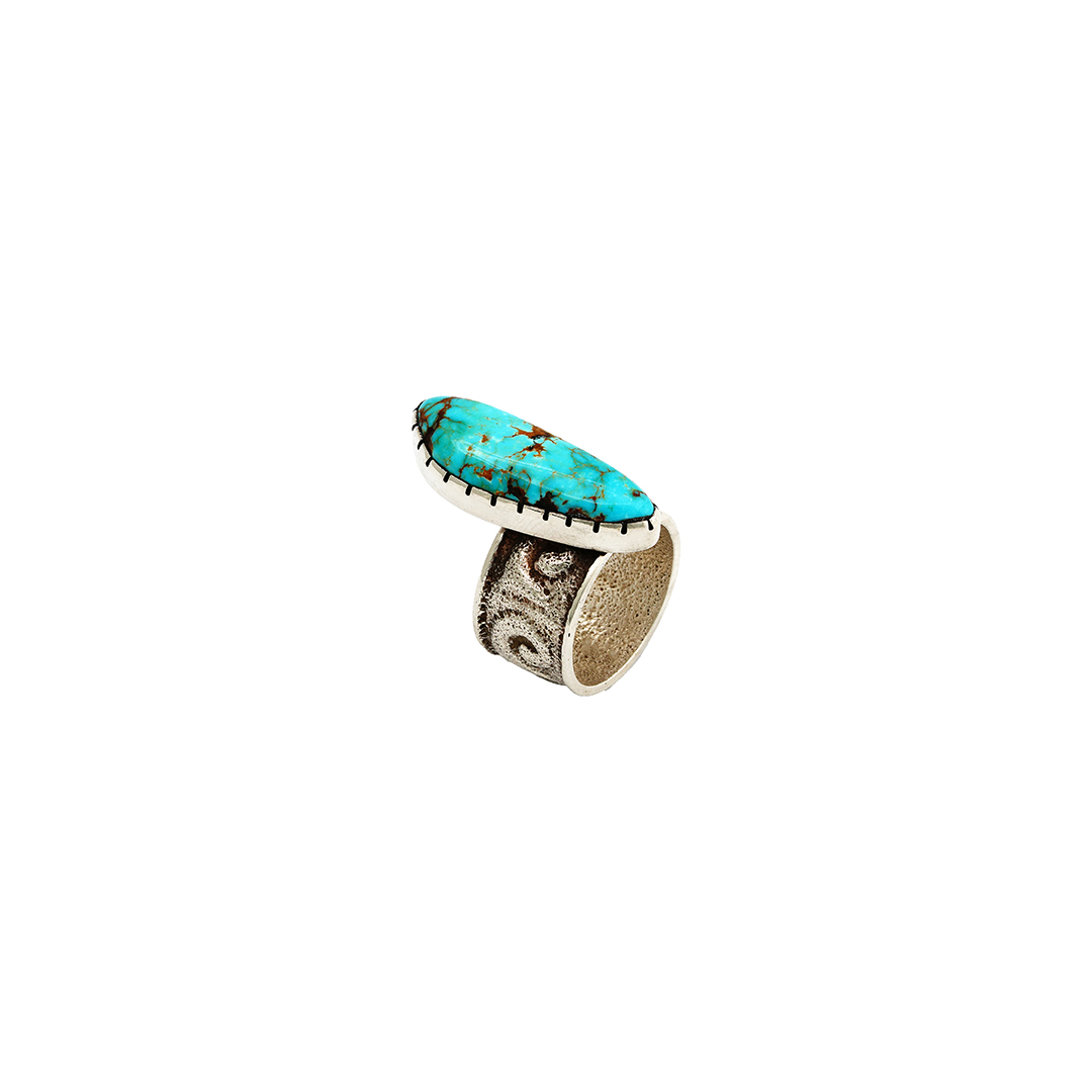 Harvey Begay Turquoise Sterling Silver Ring - Faust Gallery